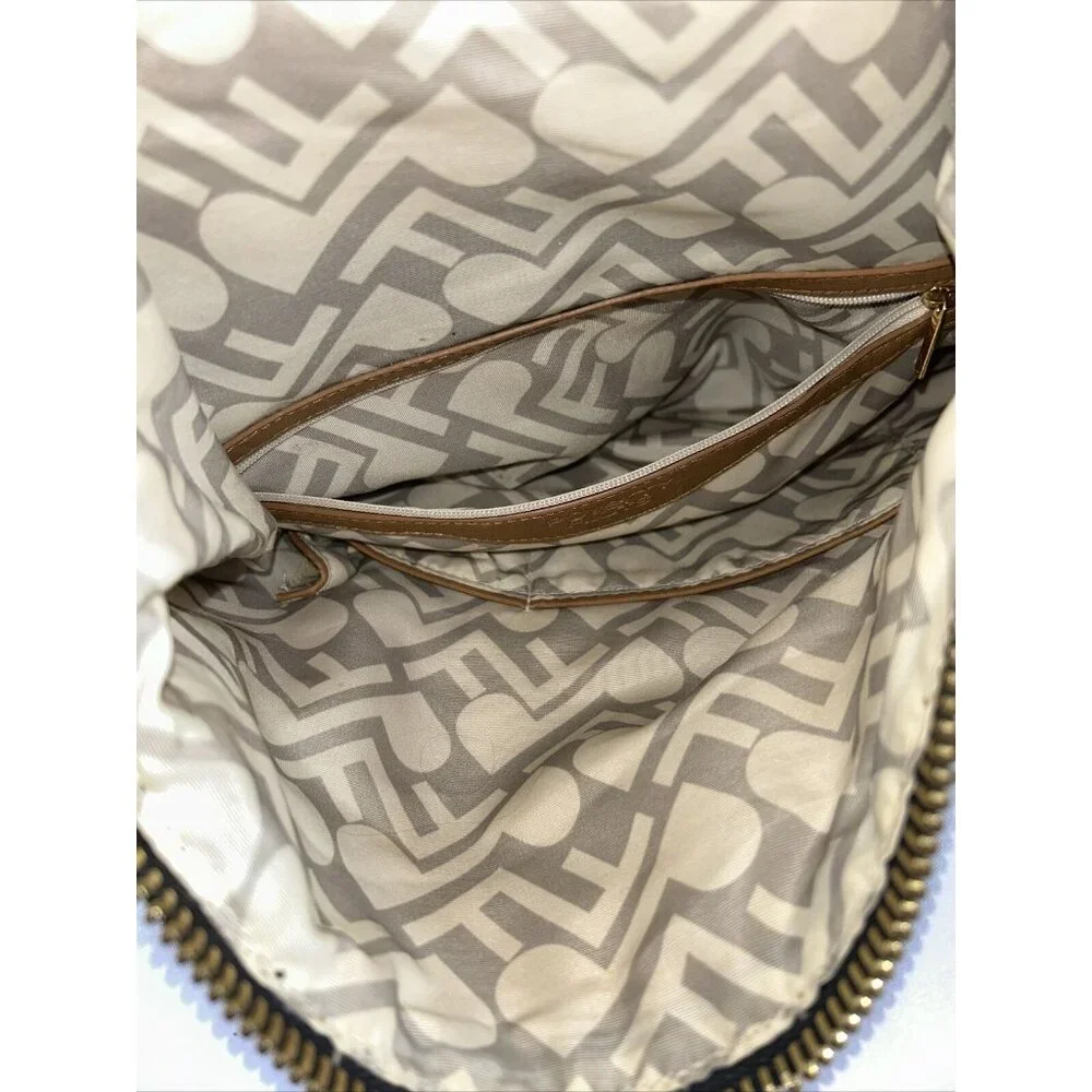 POVERTY FLATS FAUX LEATHER Boho BACKPACK Bag Purse‎ Brown/Yellow Geo Design
